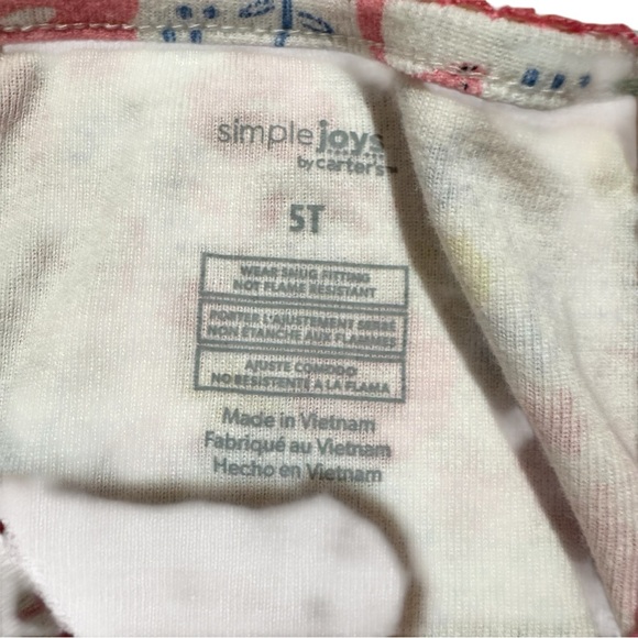 Simple Joys Carter’s Pink Dinosaur Pajama Sleeper Zipper Cotton Toddler Girls 5T - Picture 3 of 4